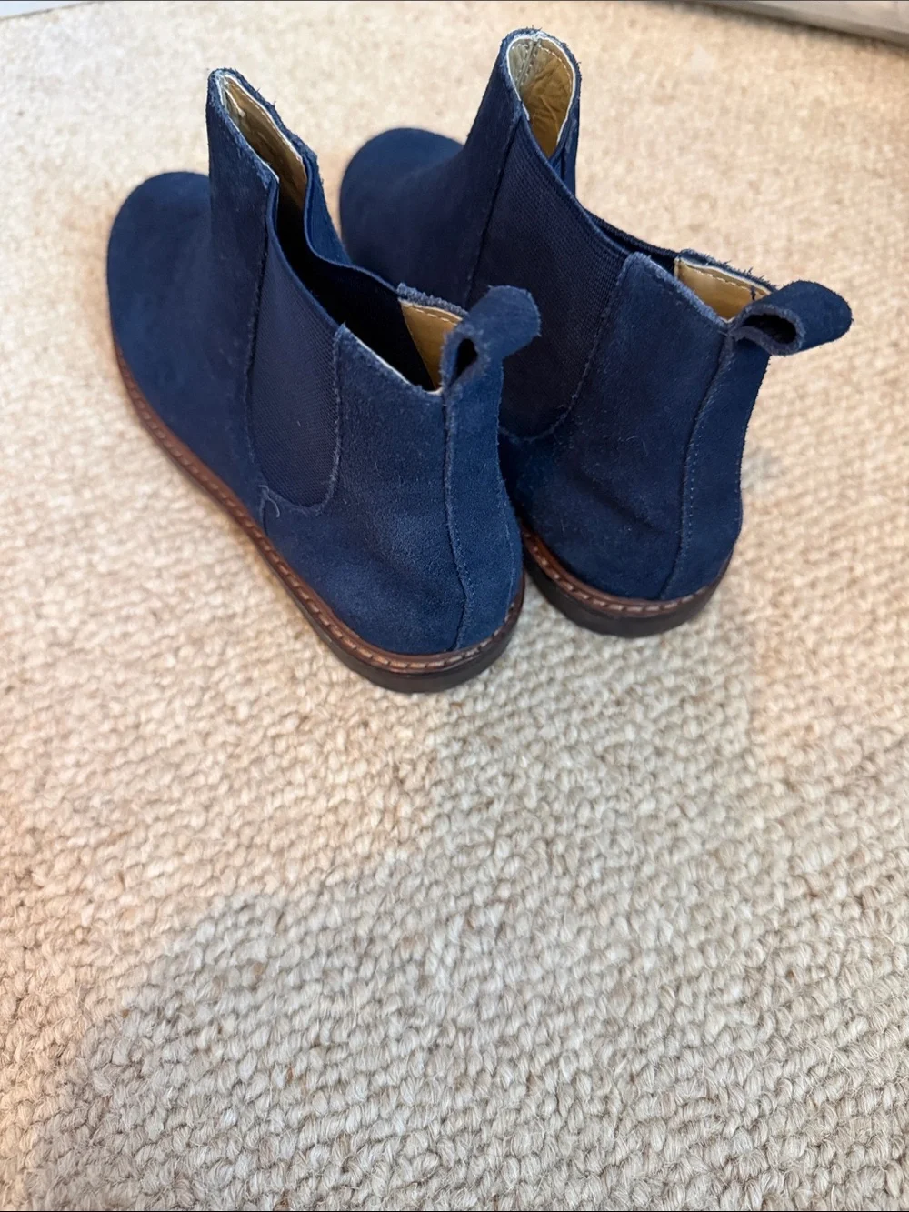Janie and Jack Navy Suede Chelsea Boots for Kids